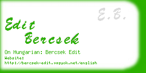 edit bercsek business card